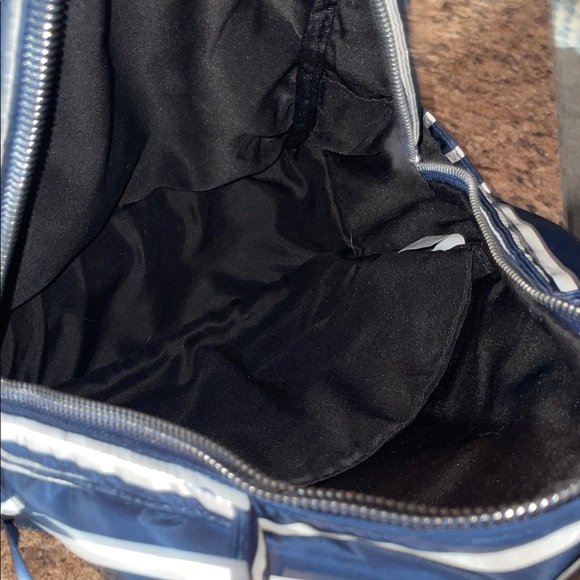 Striped Navy and White  Backpack - Picture 4 of 7